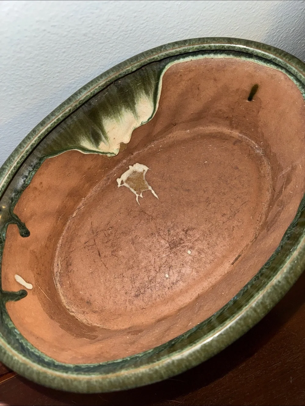 Green Glazed Ceramic Bonsaii Succulent Planter Heavy-No Tipping
